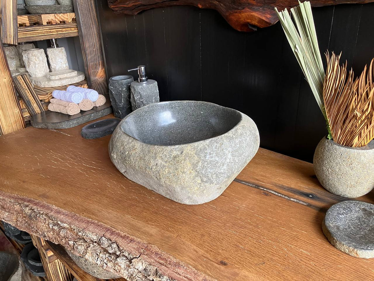 Dark Gray River Stone Vessel Sink – RSS-054