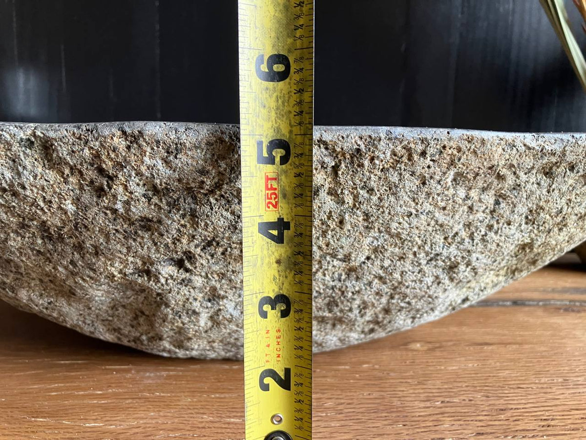 Wide Light Gray River Stone Vessel Sink – RSS-055