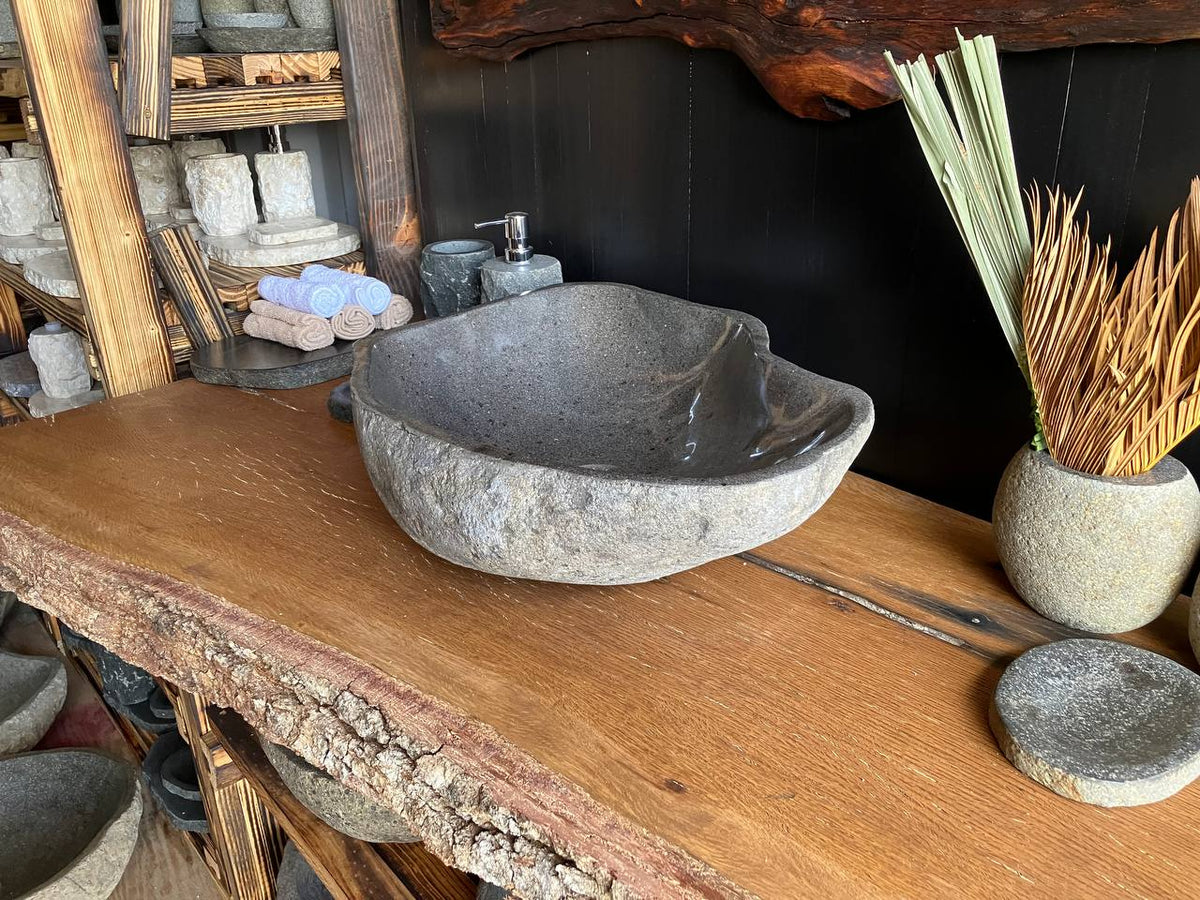 Large Organic River Stone Vessel Sink – RSS-057