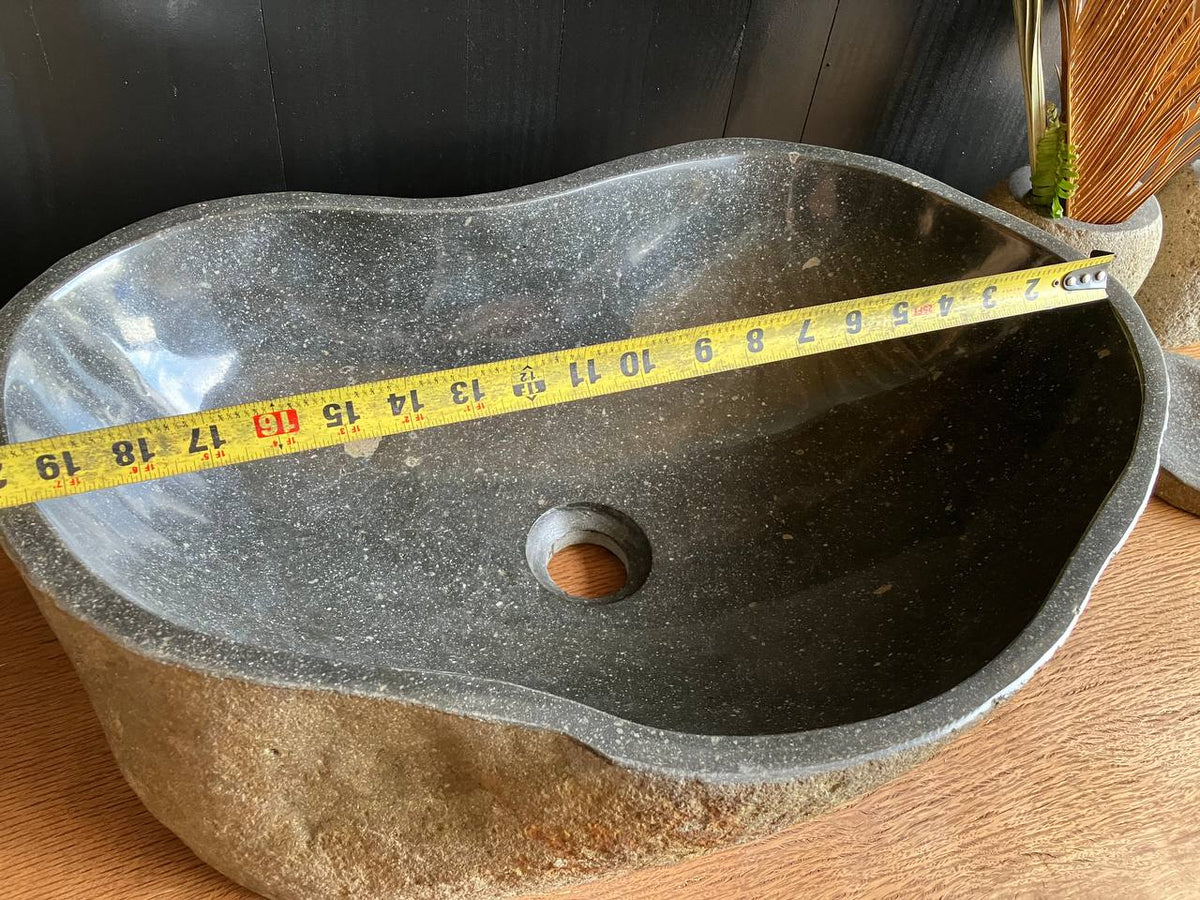Large Dark Gray River Stone Vessel Sink – RSS-058