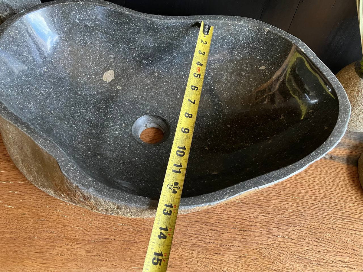 Large Dark Gray River Stone Vessel Sink – RSS-058
