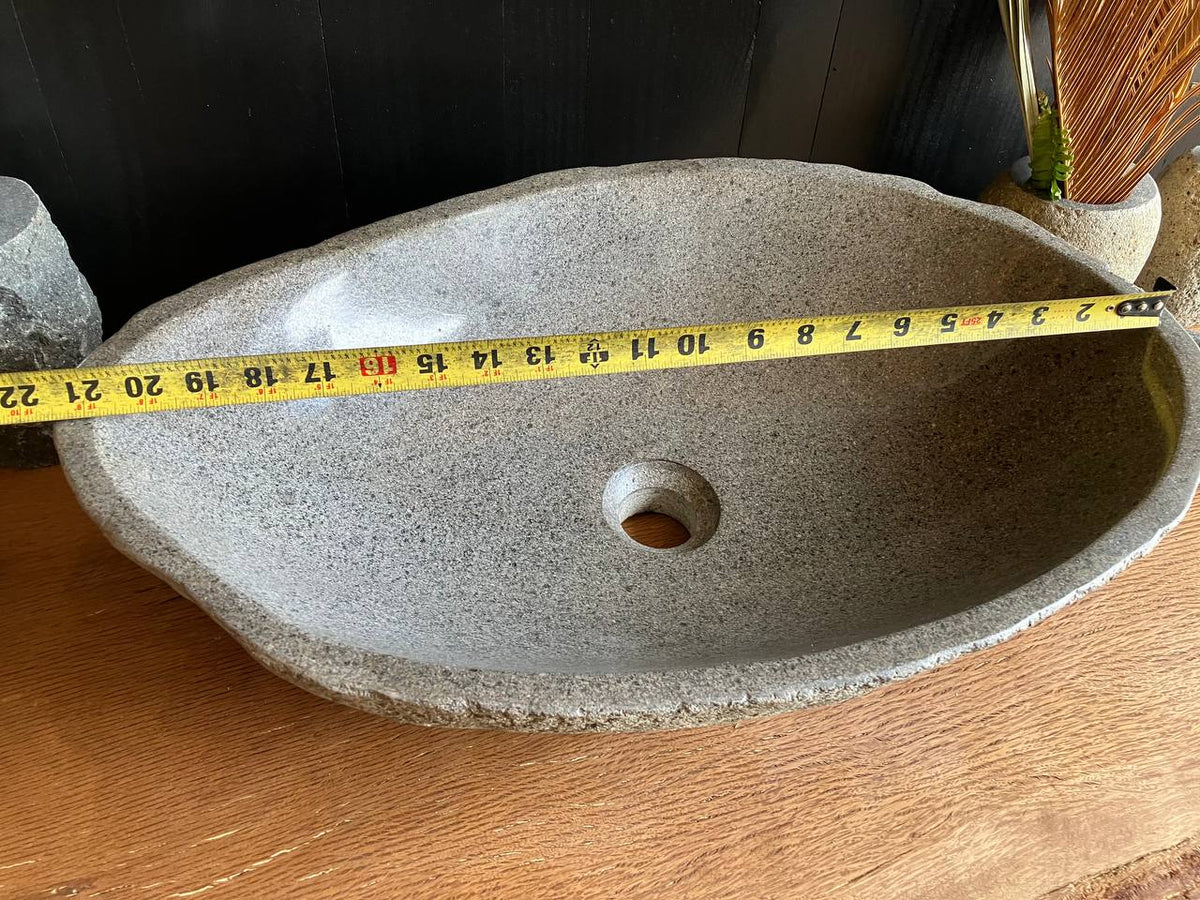 Large Light Gray River Stone Vessel Sink – RSS-059