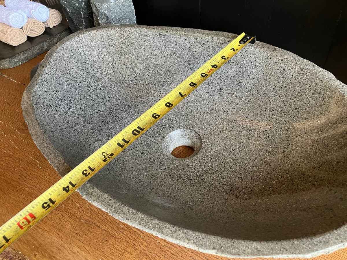 Large Light Gray River Stone Vessel Sink – RSS-059