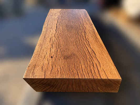 Live edge solid oak bathroom vanity countertop LEVT-013 with Coffee stain and polyurethane finish