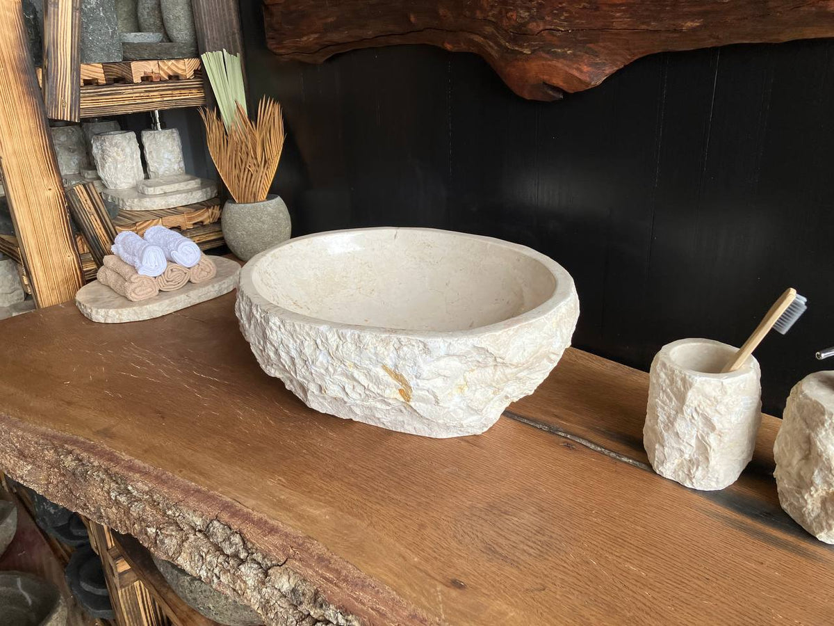 Beige Marble Vessel Sink – BMS-001