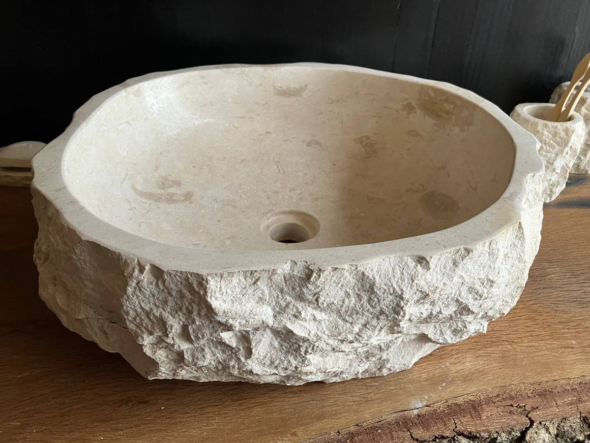 Beige Marble Vessel Sink – BMS-005