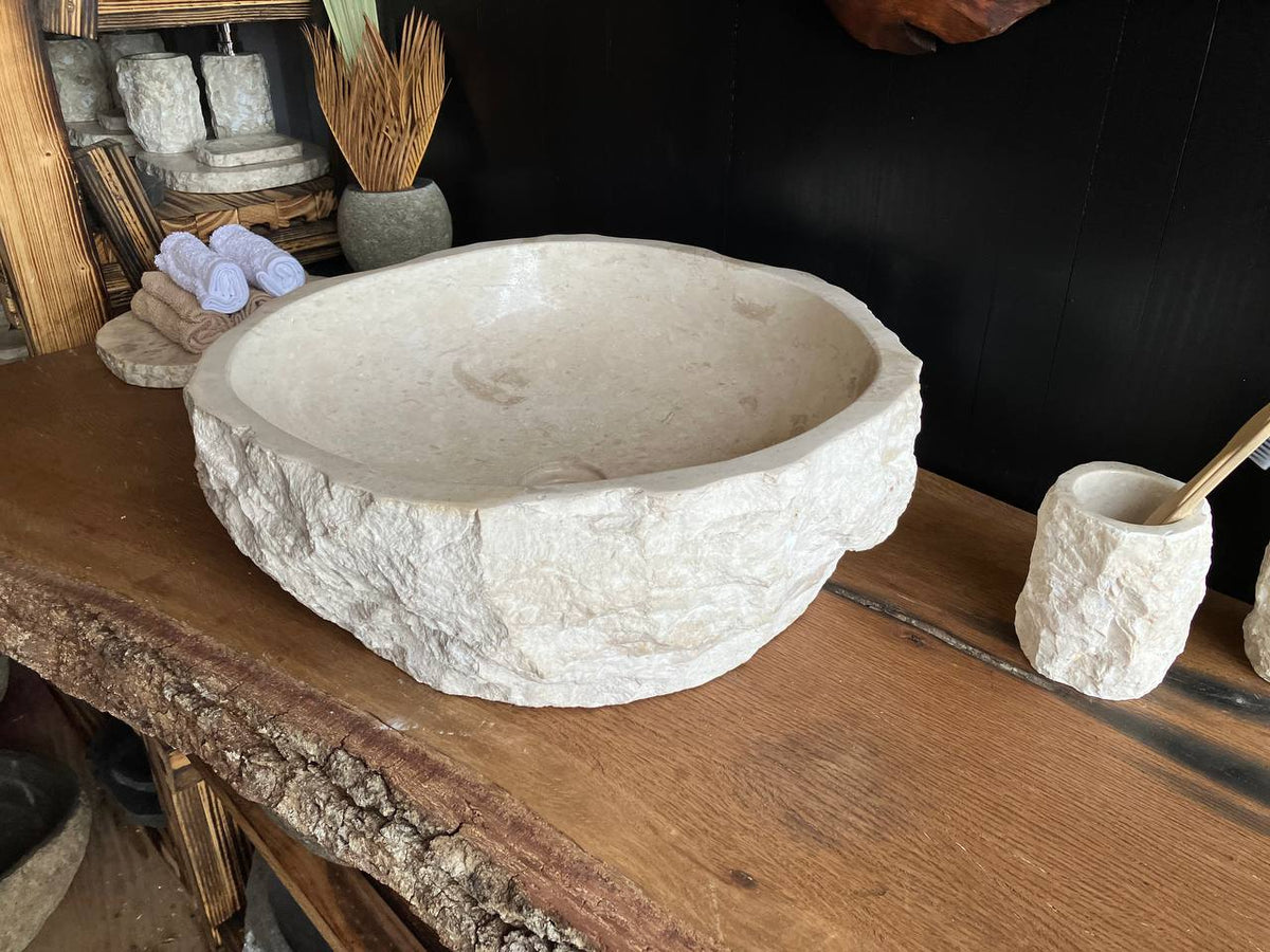 Beige Marble Vessel Sink – BMS-005