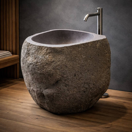 River Stone Pedestal Sink | RSP79.60.90-31.24
