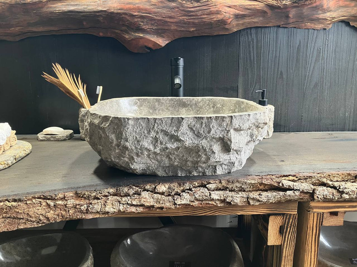 Gray Marble Vessel Sink GMS-039