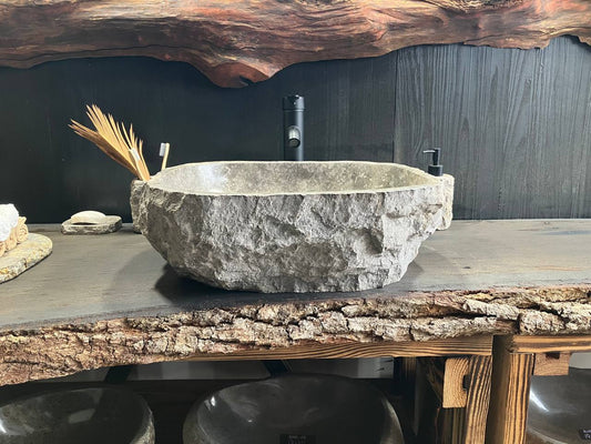 Gray Marble Vessel Sink GMS-039