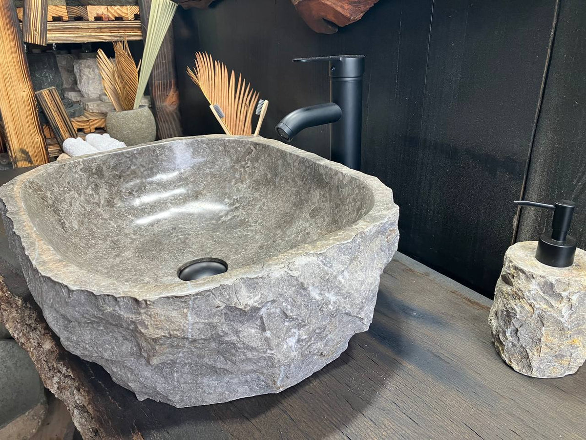 Gray Marble Vessel Sink GMS-039
