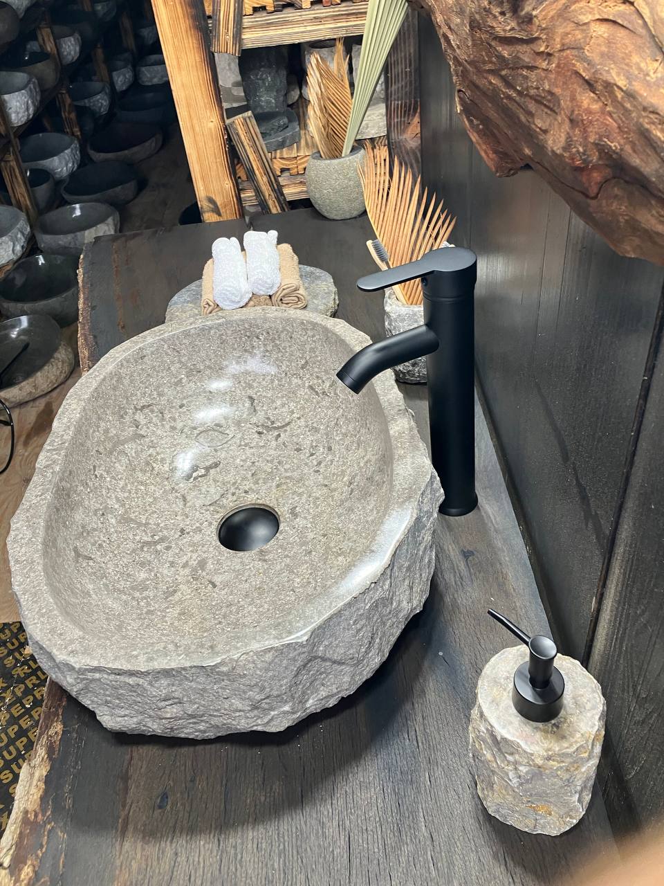 Gray Marble Vessel Sink GMS-028-66
