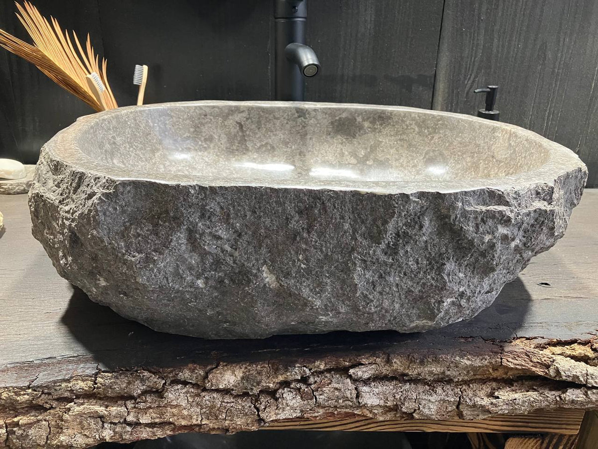Gray Marble Vessel Sink GMS-037