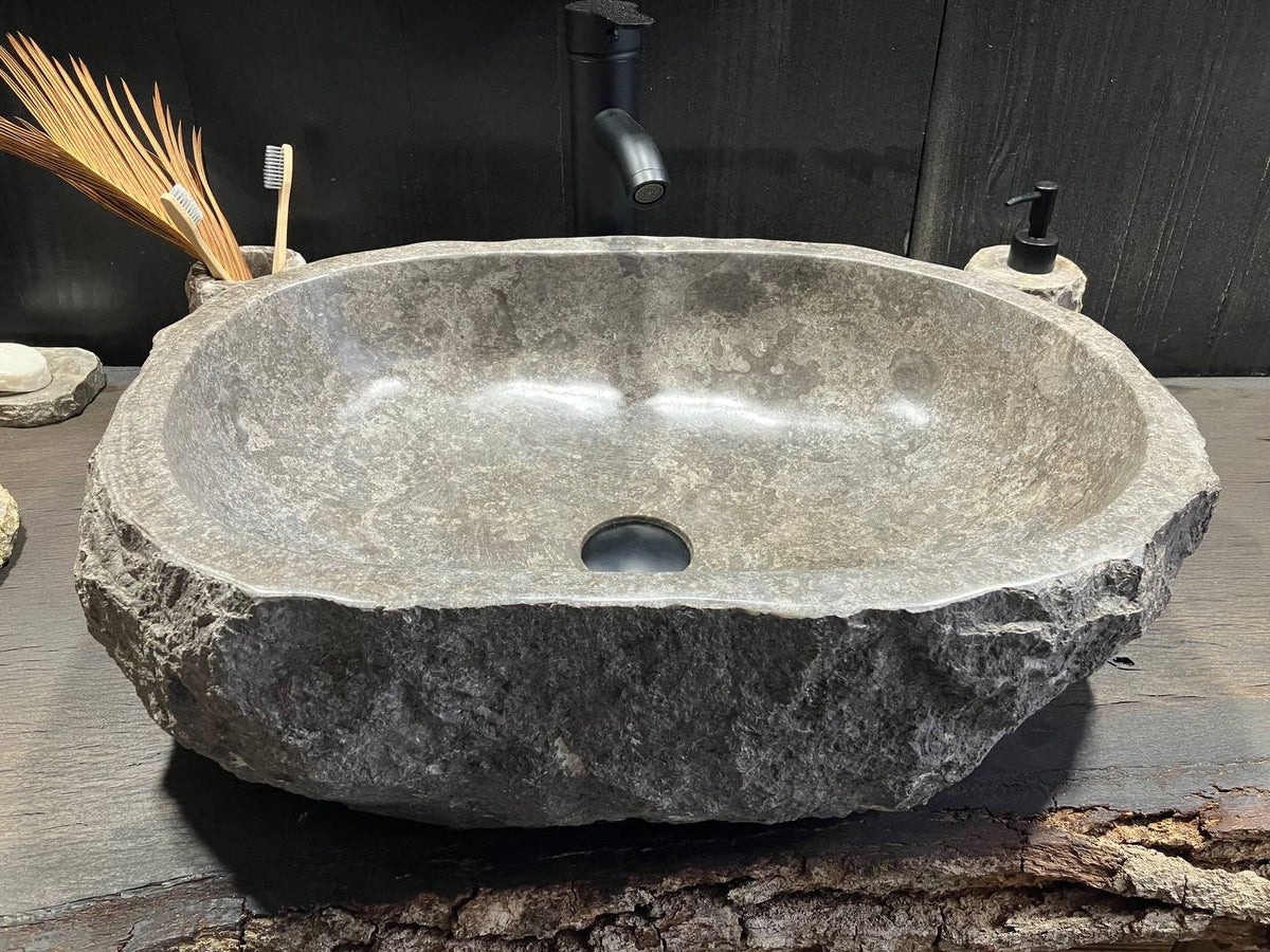 Gray Marble Vessel Sink GMS-037