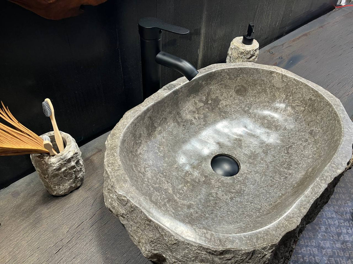 Gray Marble Vessel Sink GMS-037