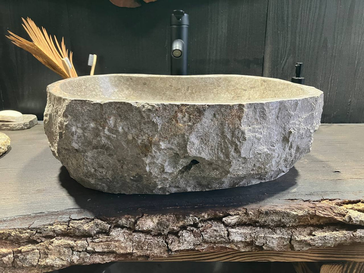 Gray Marble Vessel Sink GMS-114