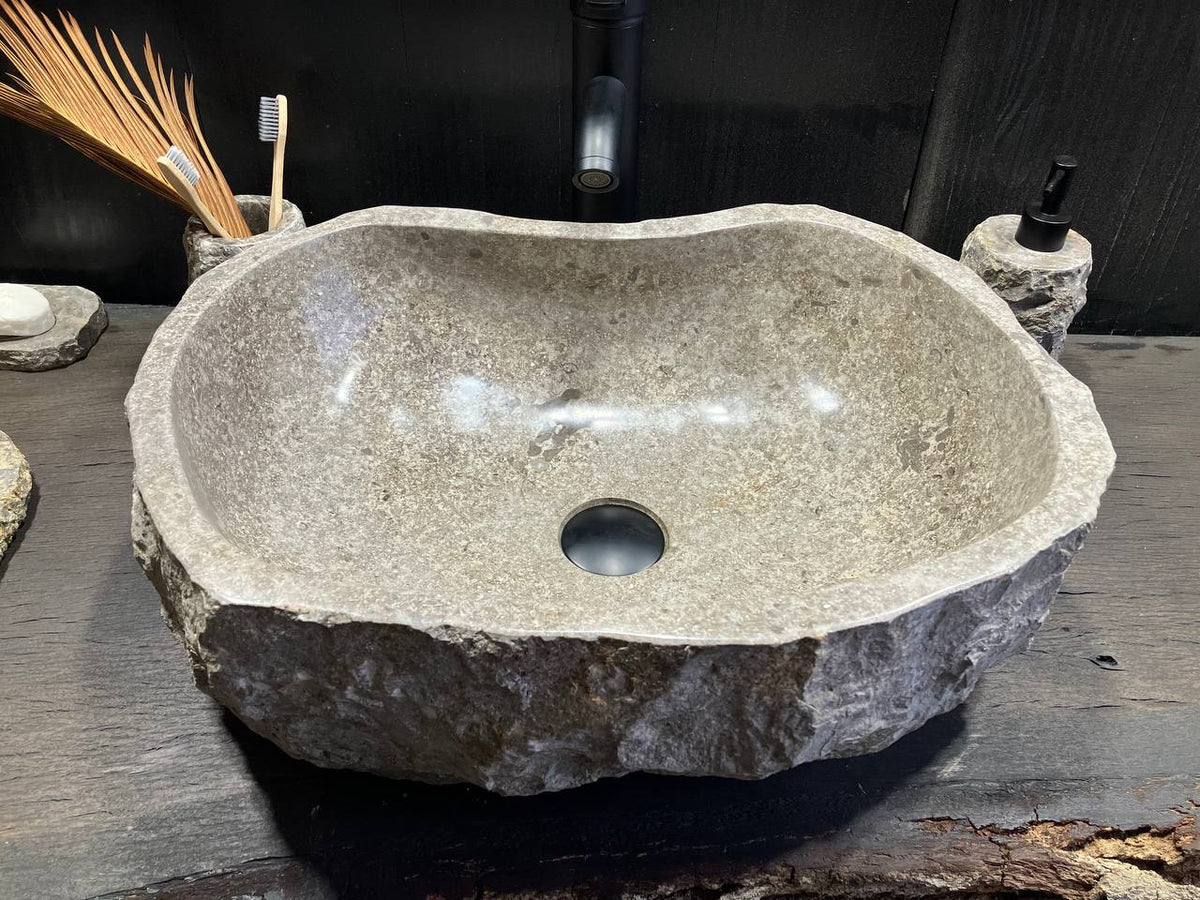 Gray Marble Vessel Sink GMS-114