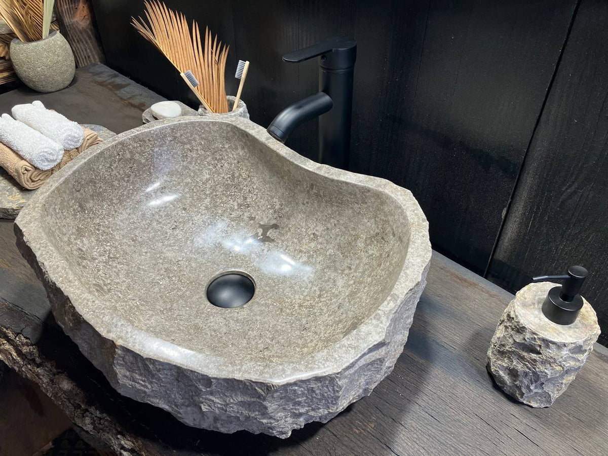 Gray Marble Vessel Sink GMS-114