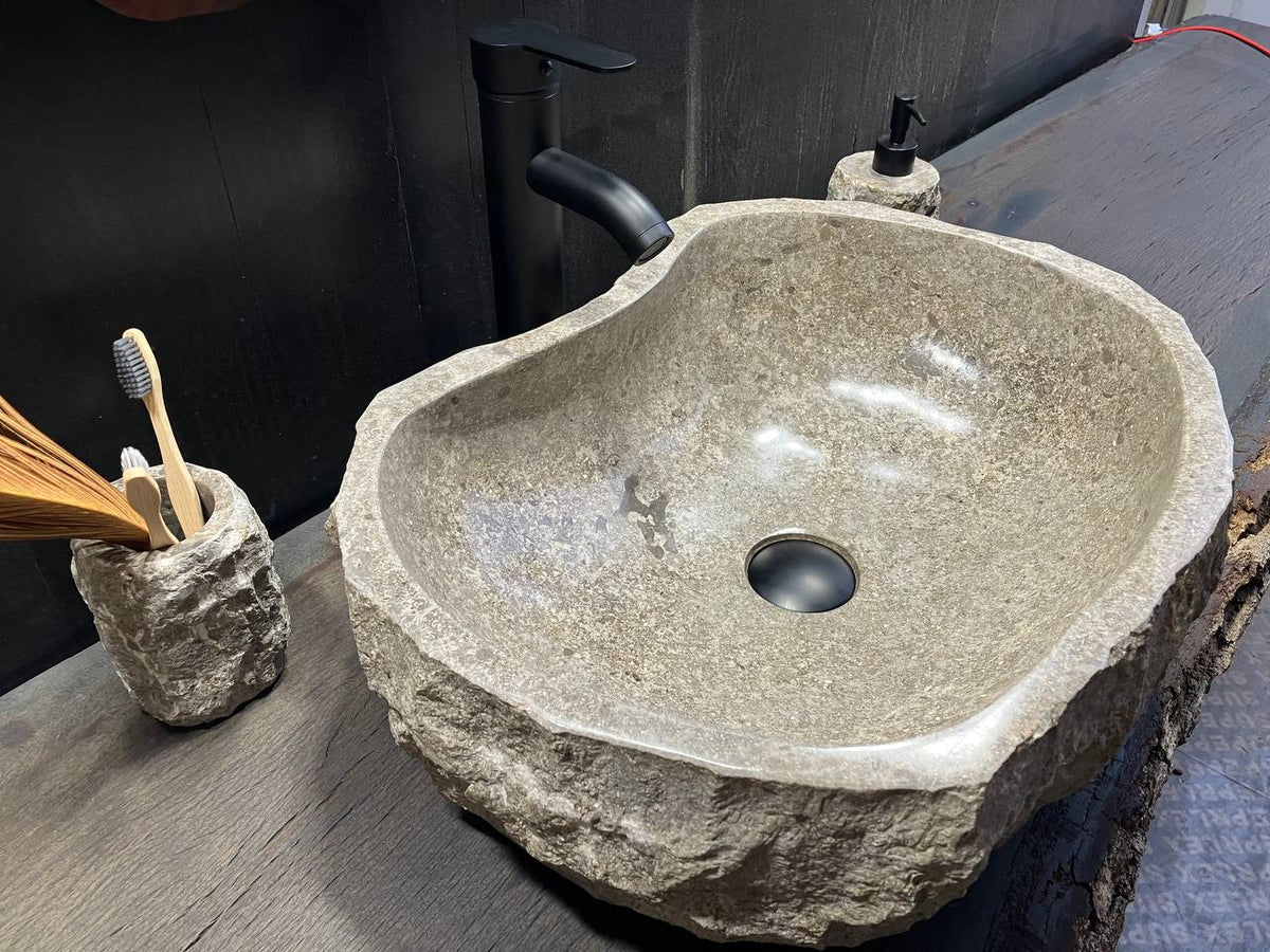 Gray Marble Vessel Sink GMS-114