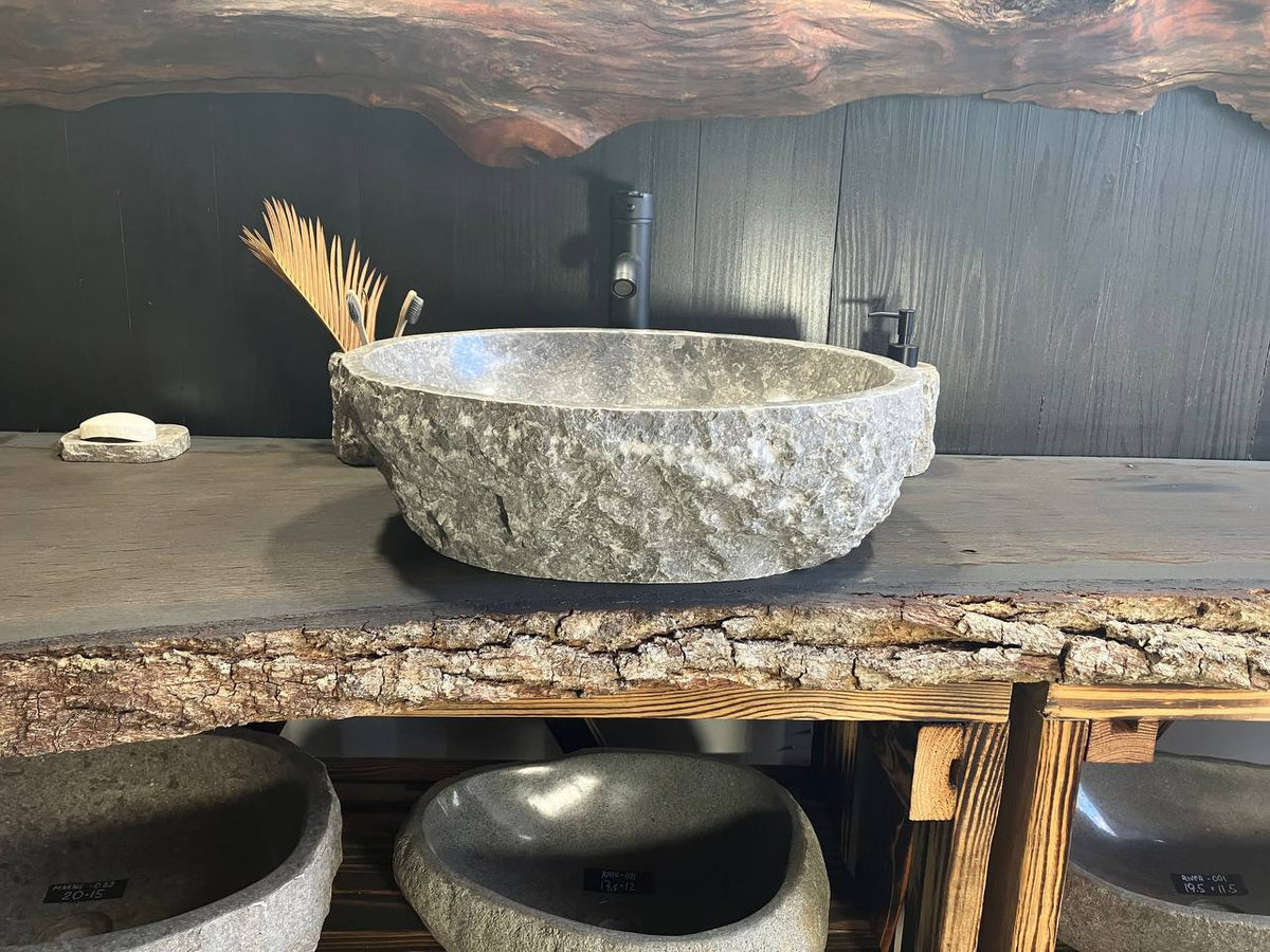 Gray Marble Vessel Sink GMS-006