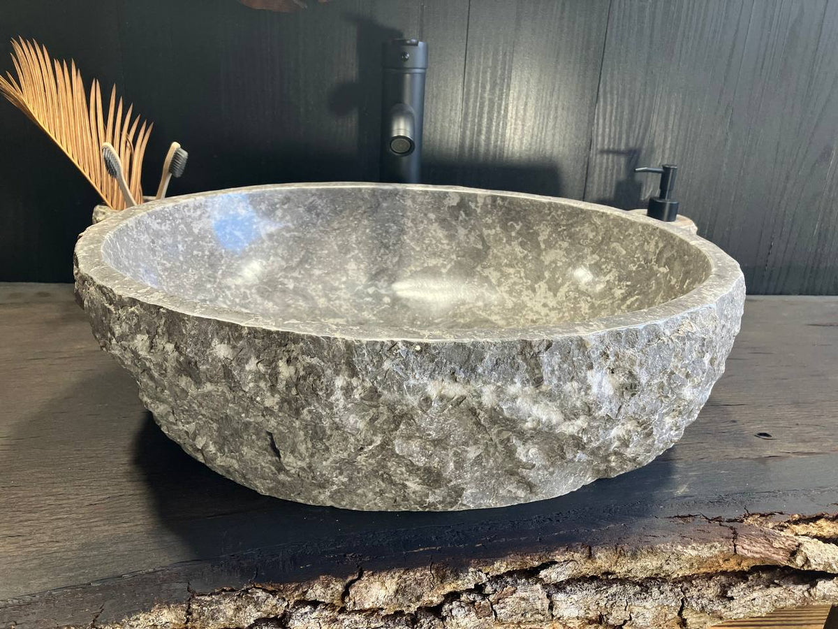 Gray Marble Vessel Sink GMS-006