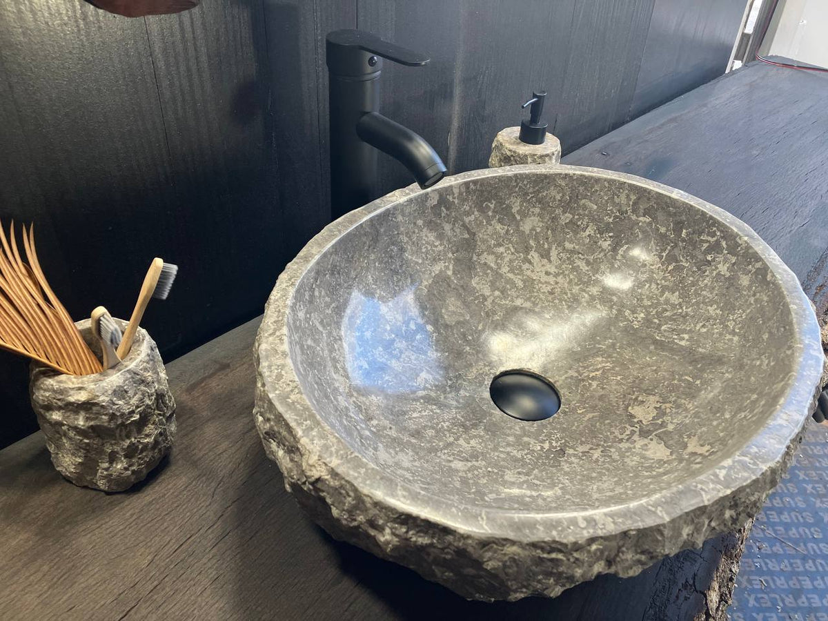 Gray Marble Vessel Sink GMS-006