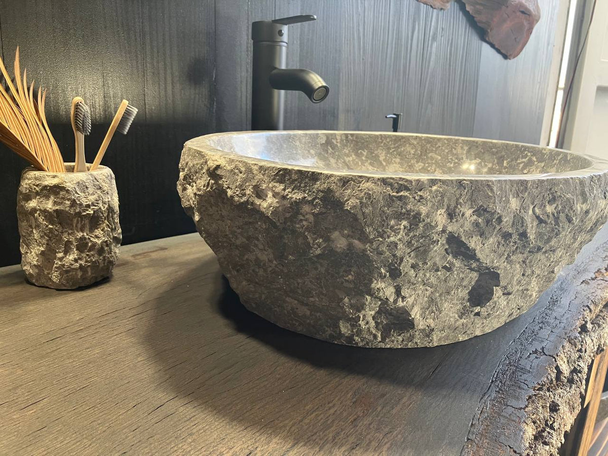Gray Marble Vessel Sink GMS-006