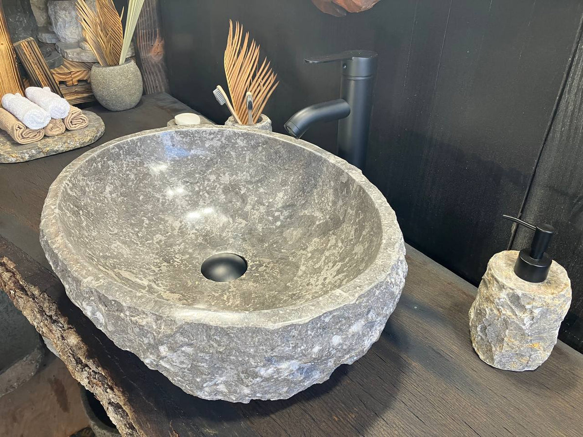 Gray Marble Vessel Sink GMS-006
