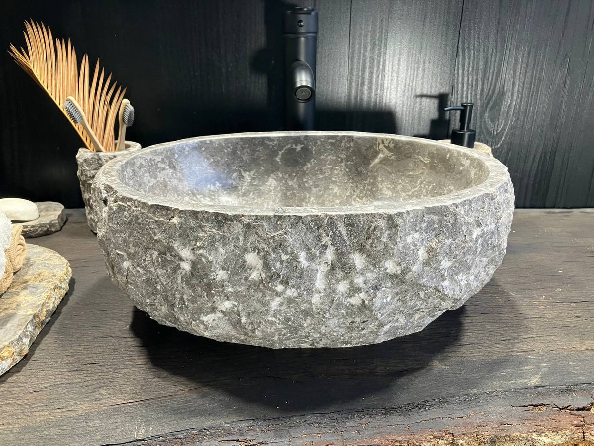 Gray Marble Vessel Sink GMS-019