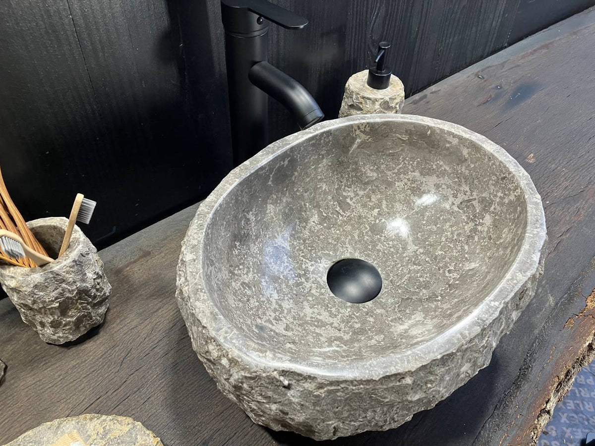 Gray Marble Vessel Sink GMS-019