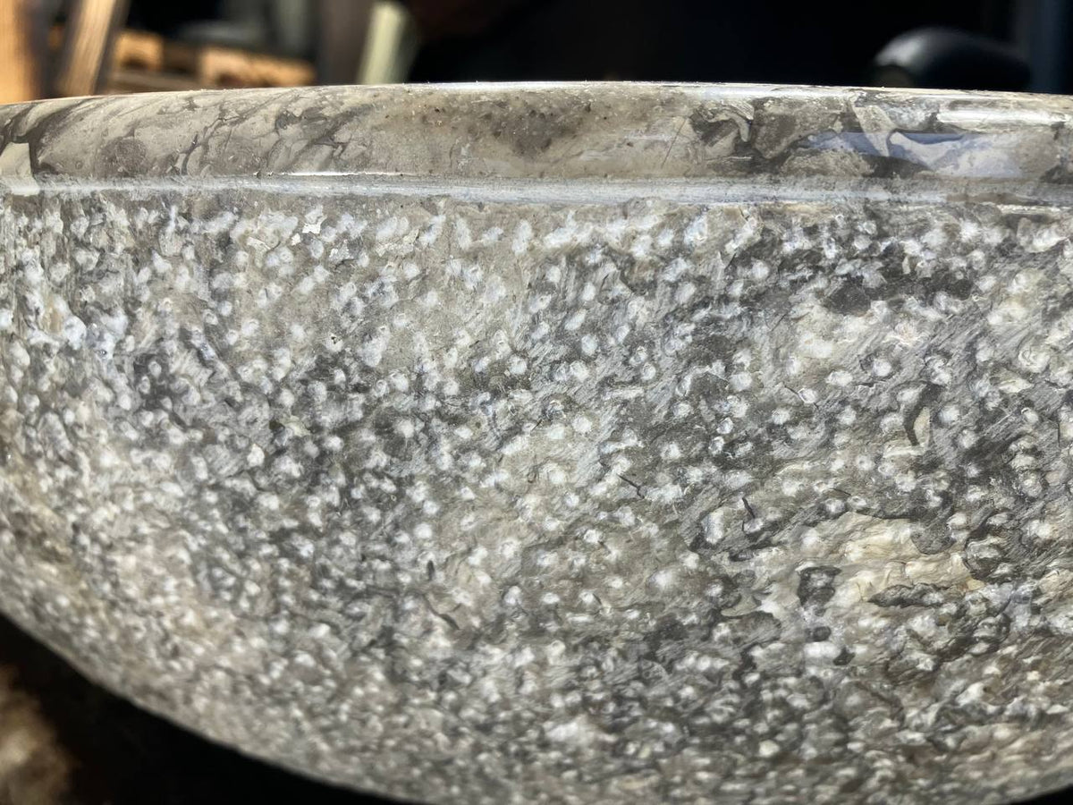 Gray Marble Round Vessel Sink GMS-099