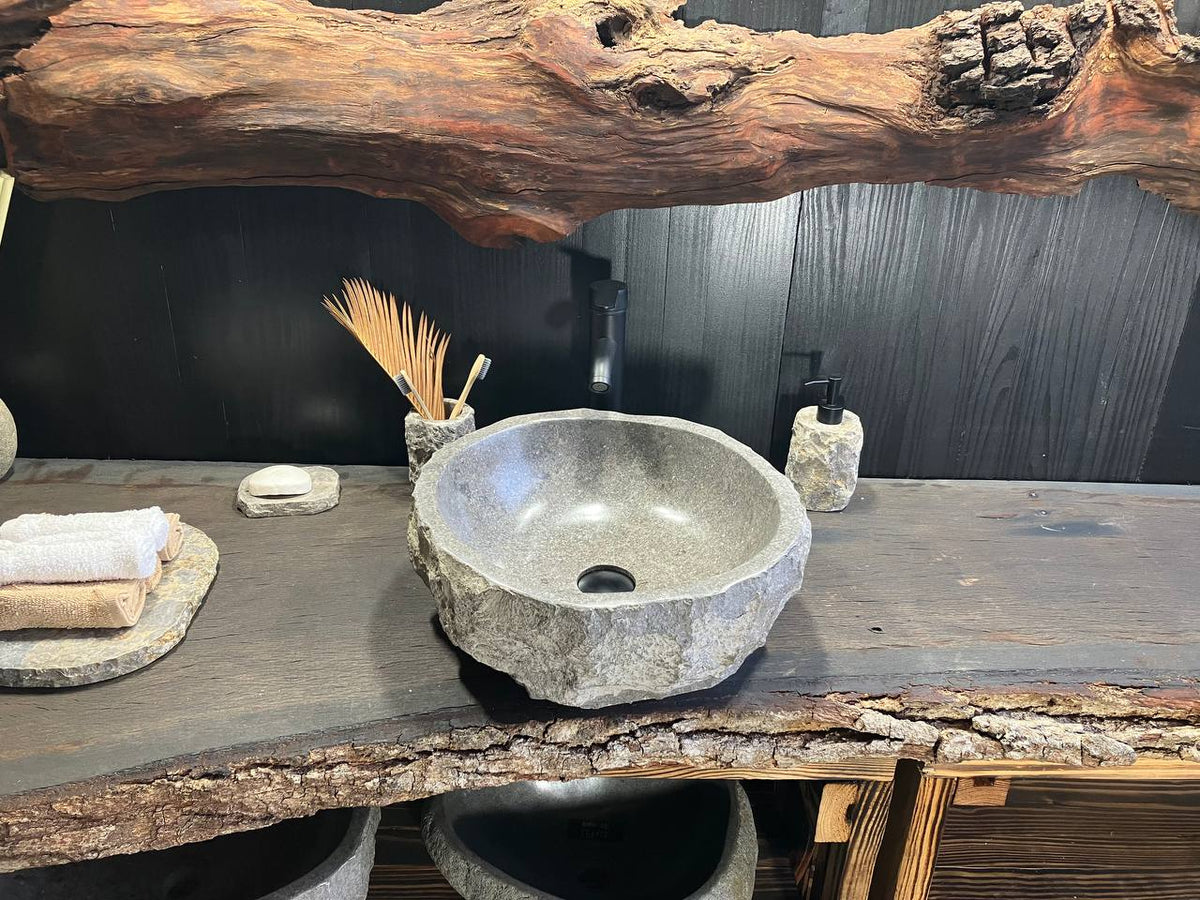 Gray Marble Vessel Sink GMS-027