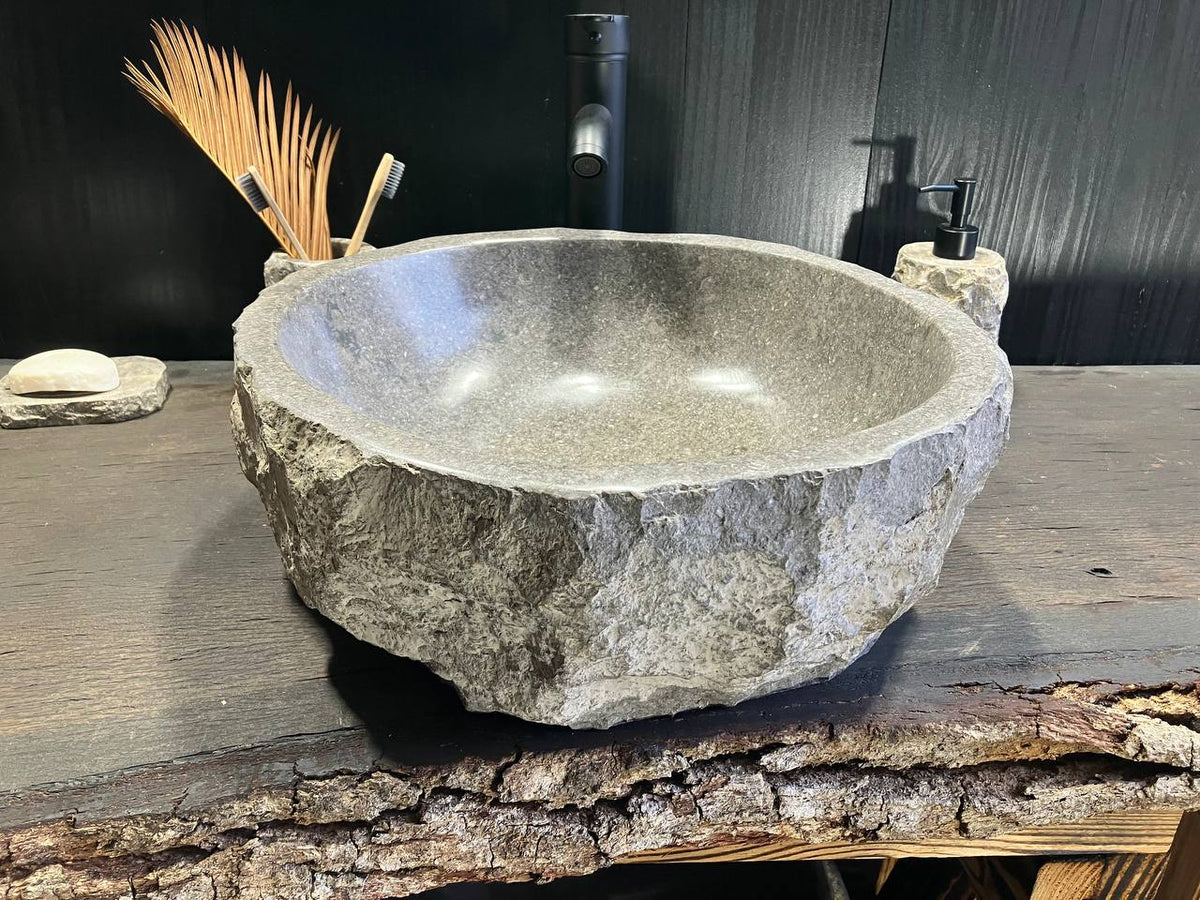 Gray Marble Vessel Sink GMS-027