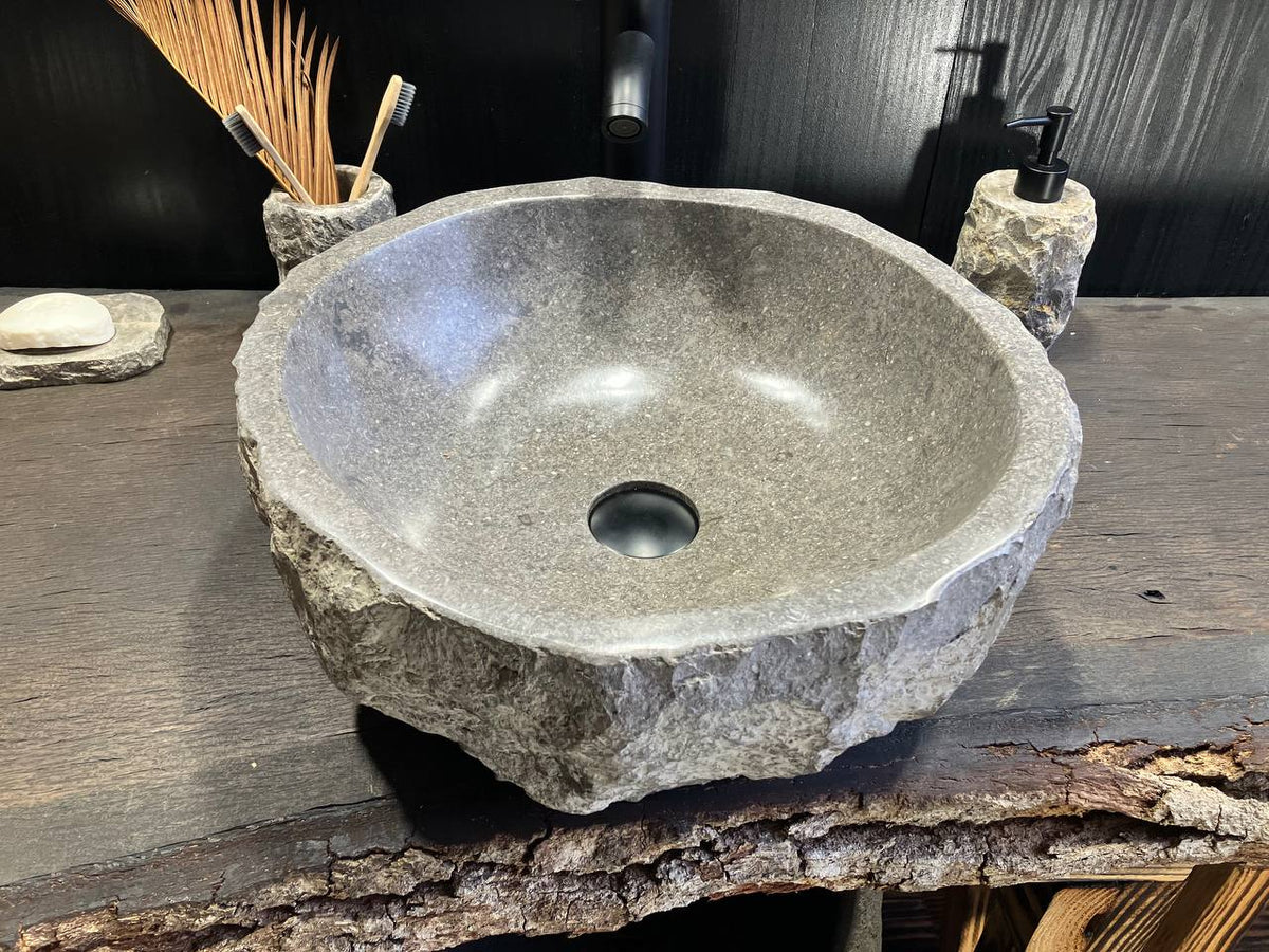 Gray Marble Vessel Sink GMS-027