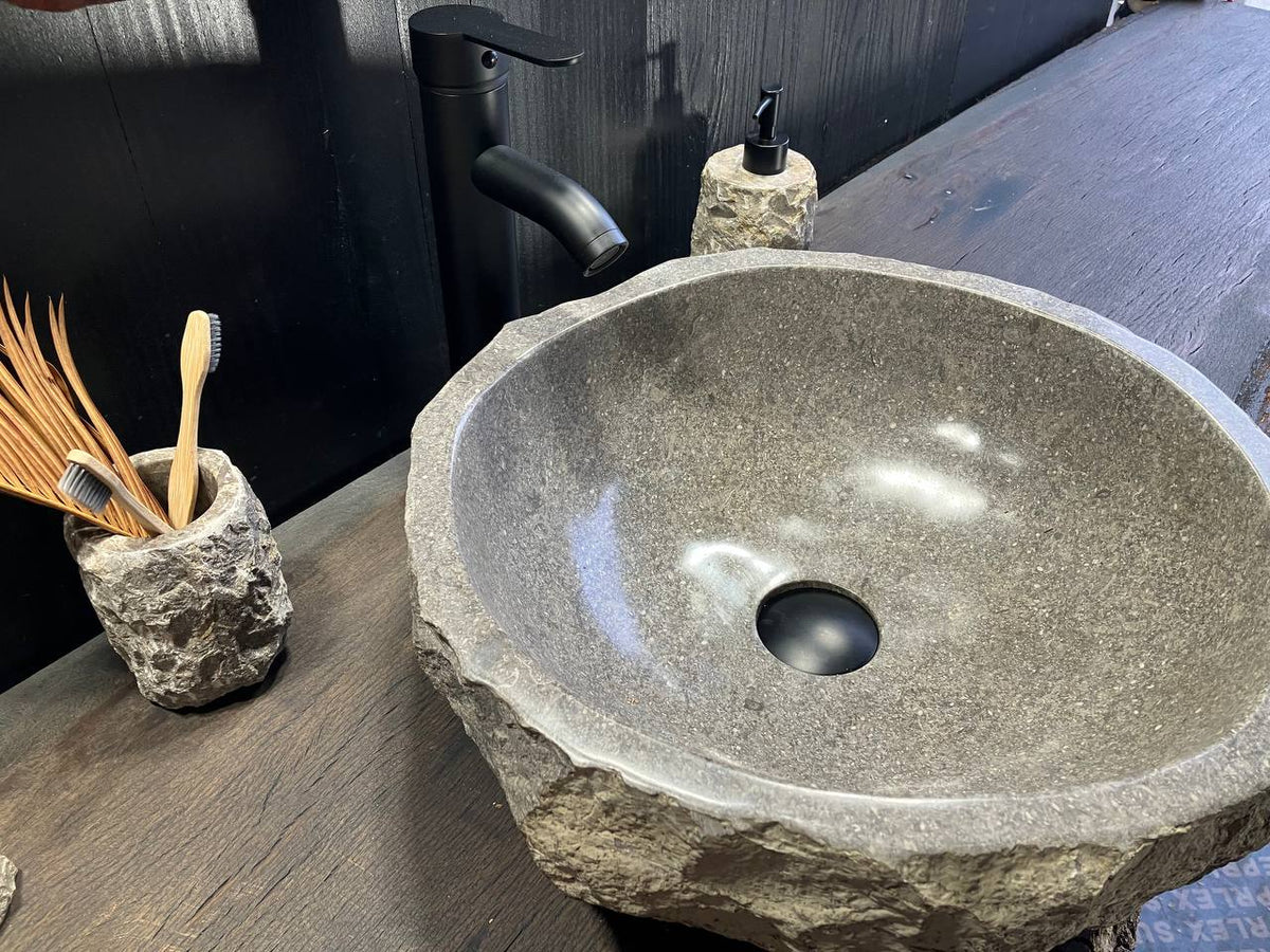 Gray Marble Vessel Sink GMS-027