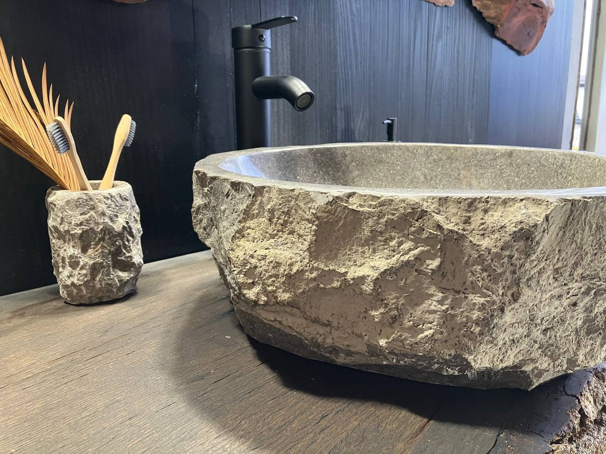 Gray Marble Vessel Sink GMS-027
