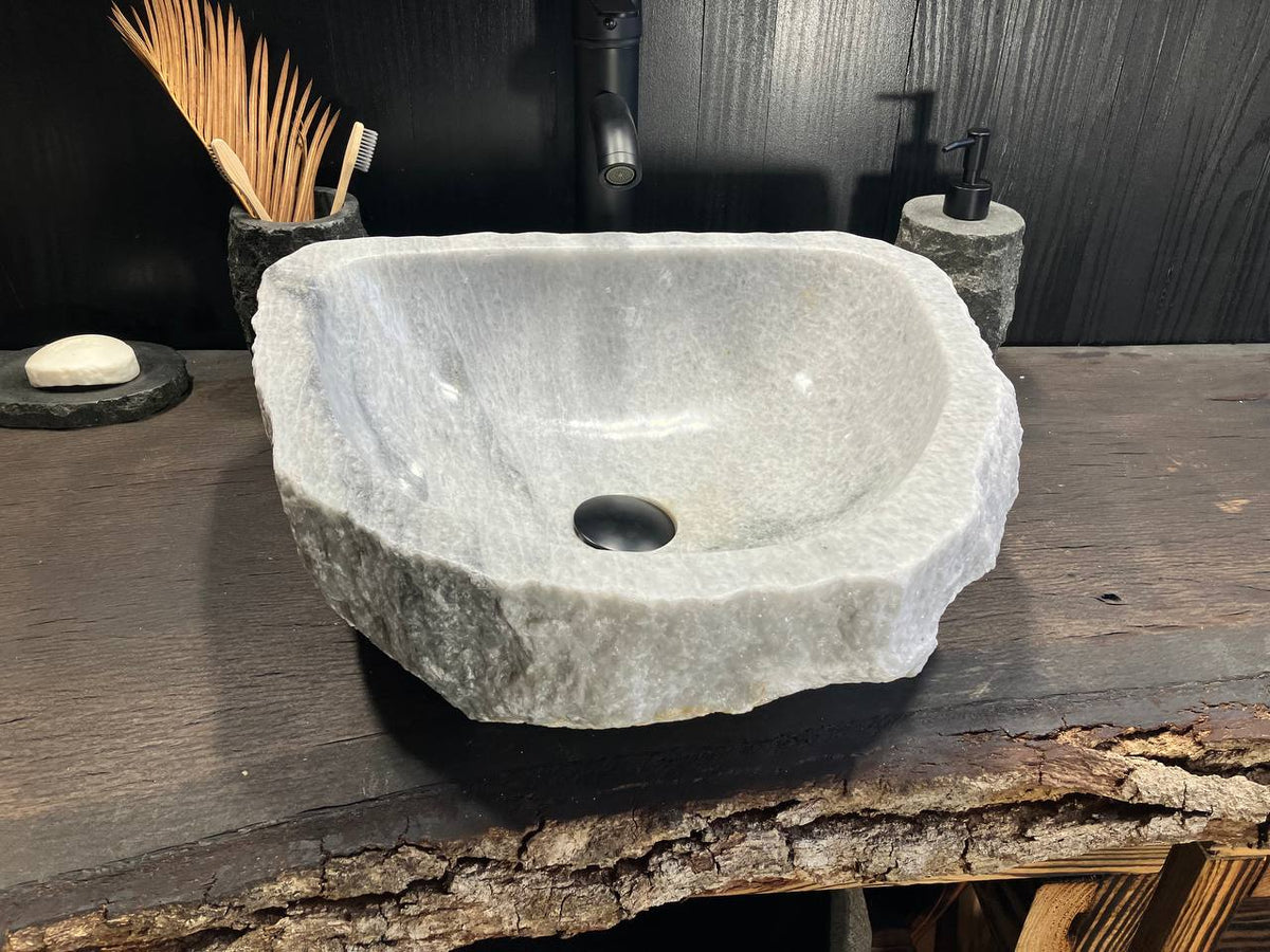 White Onyx Vessel Sink OSS-009