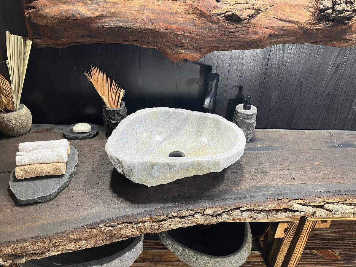 White Onyx Vessel Sink OSS-010