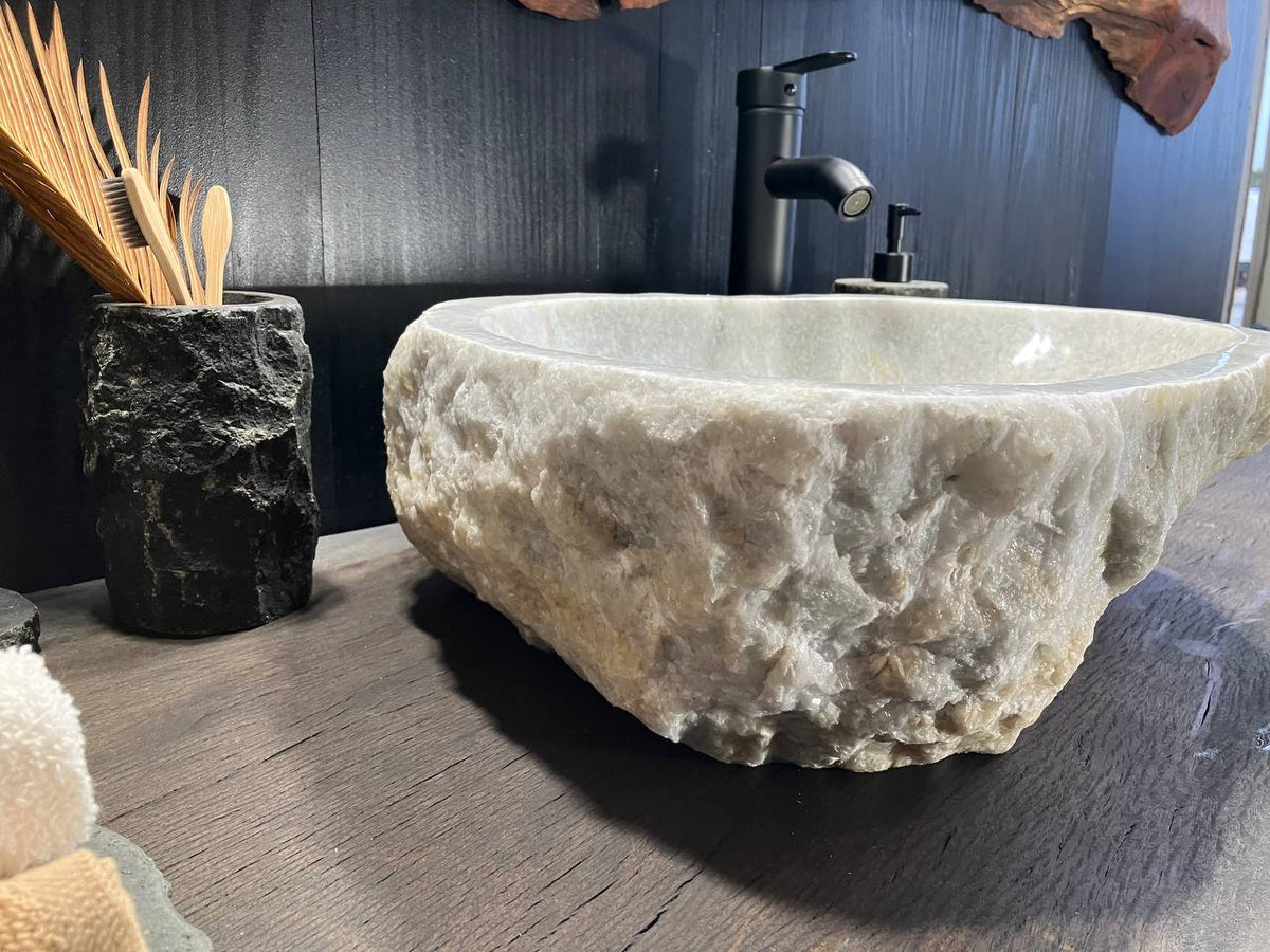 White Onyx Vessel Sink OSS-010