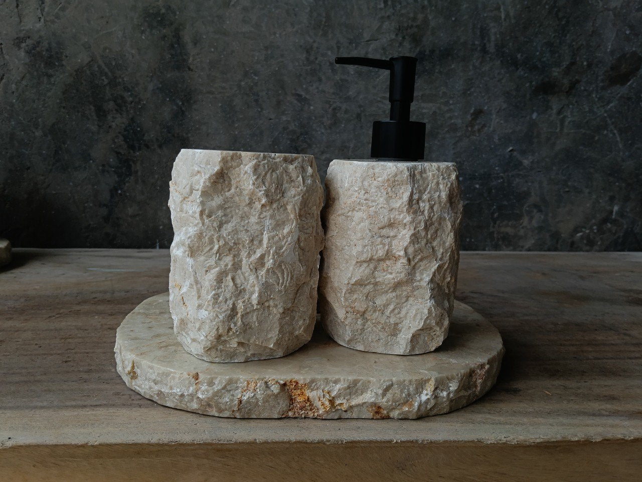 BMS-001 | Beige Marble Bathroom Set