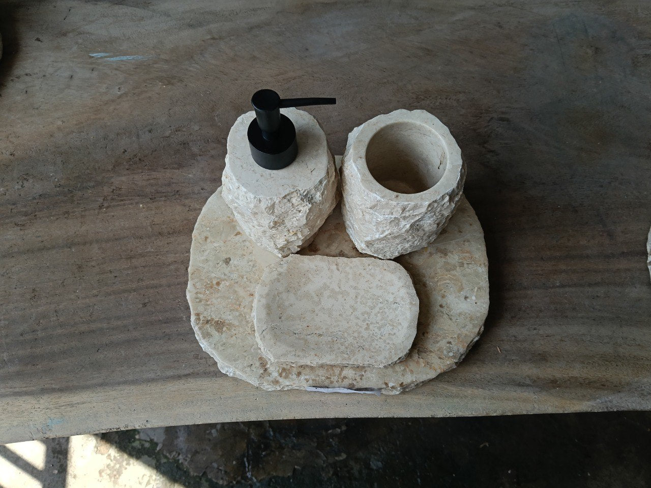 BMS-001 | Beige Marble Bathroom Set