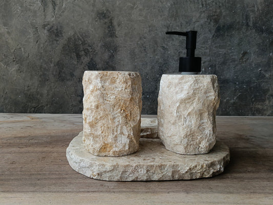 BMS-003 | Beige Marble Bathroom Set