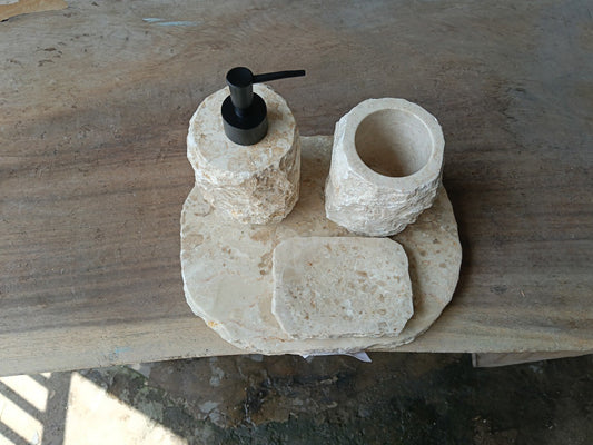 BMS-004 | Beige Marble Bathroom Set