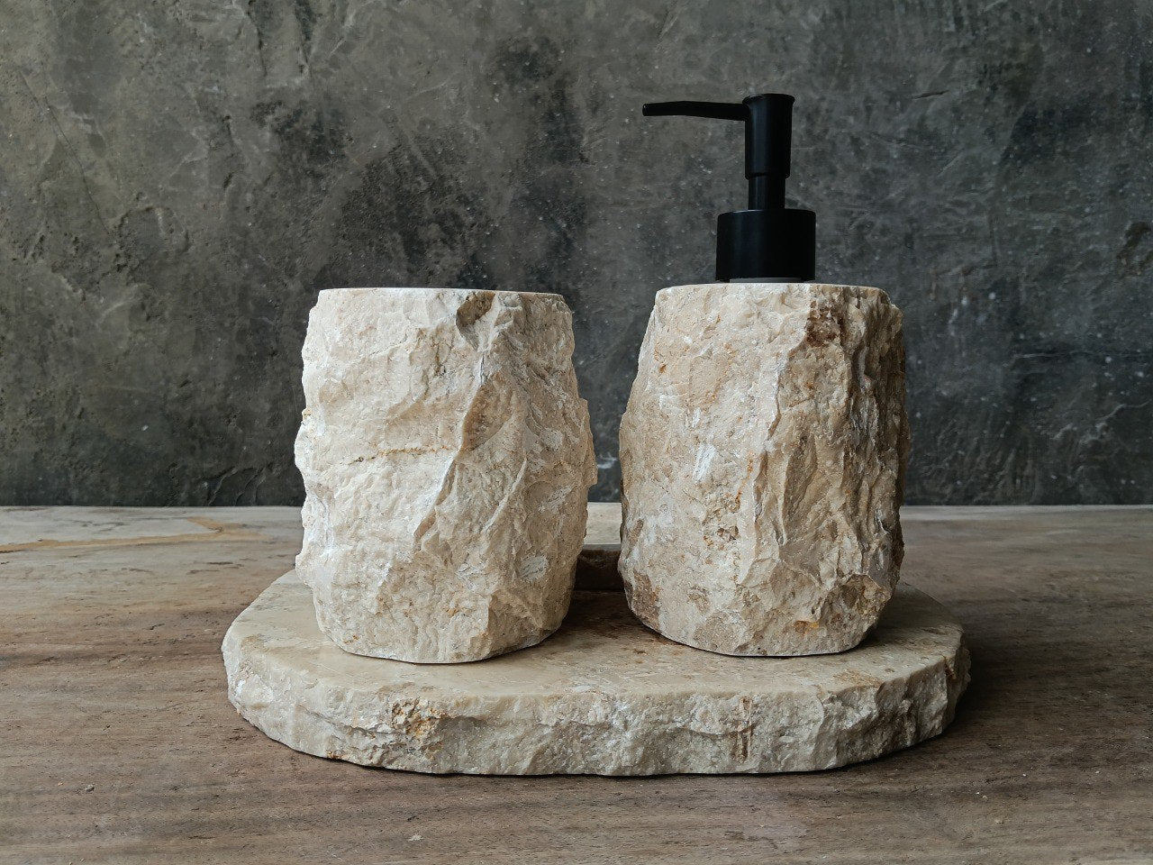 BMS-005 | Beige Marble Bathroom Set