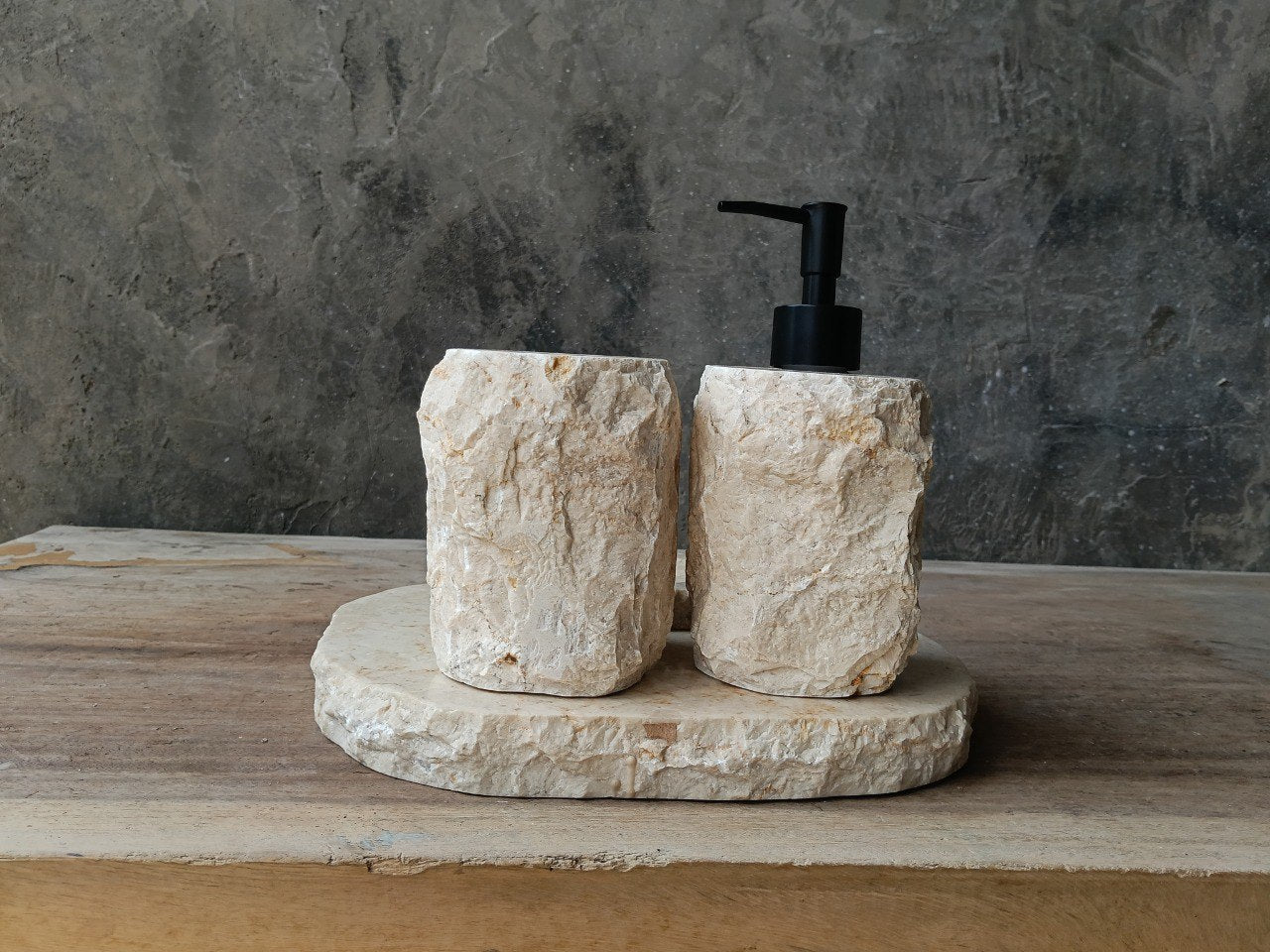 BMS-006 | Beige Marble Bathroom Set