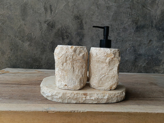 BMS-006 | Beige Marble Bathroom Set