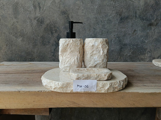 BMS-006 beige marble spa bathroom set