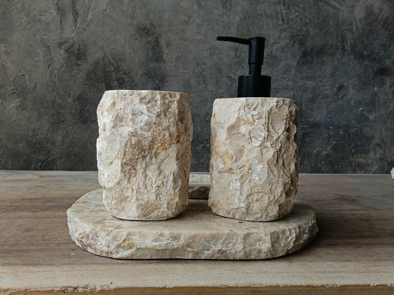 BMS-007 | Beige Marble Bathroom Set