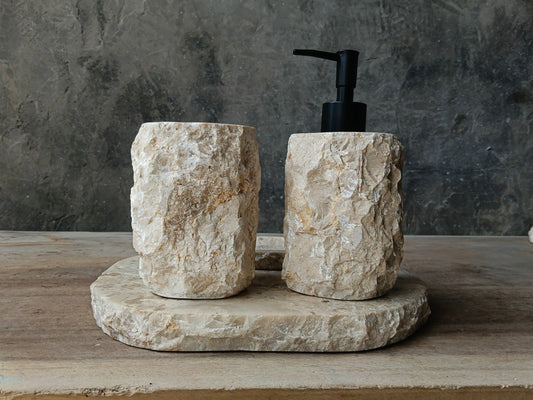 BMS-007 | Beige Marble Bathroom Set