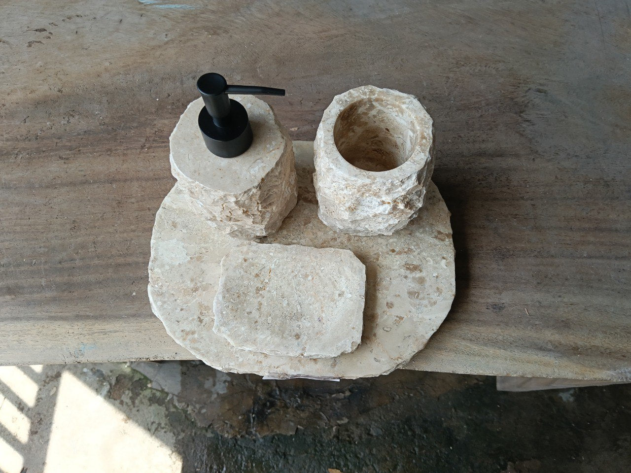 BMS-007 | Beige Marble Bathroom Set